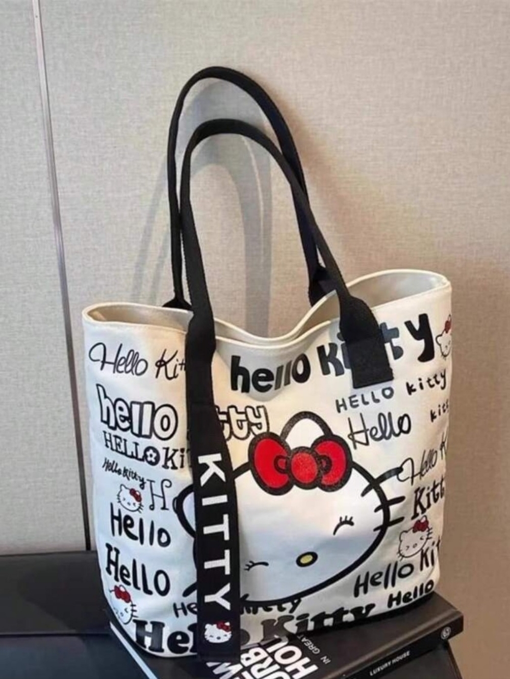 Hello Kitty White & Black Tote Organizer Bag by Sanrio NWOT